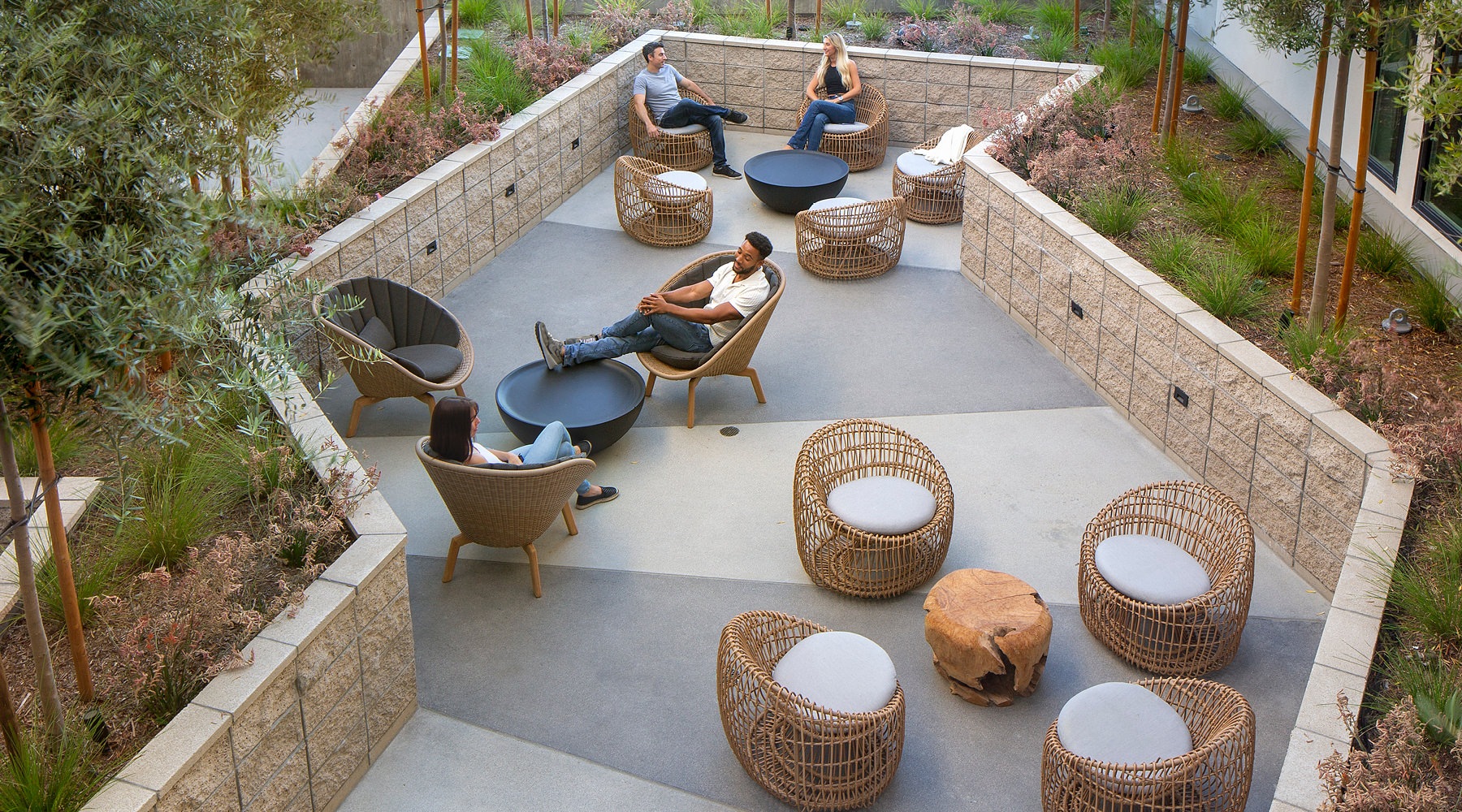 State-of-the-art amenities a group of people relaxing in a lounge area